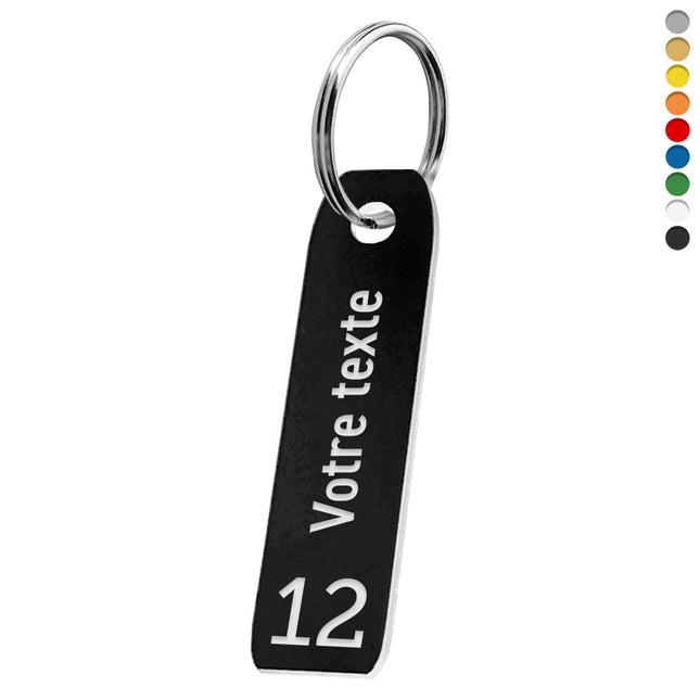 Porte-clés acrylique numéroté avec texte rectangle arrondi - par pièce