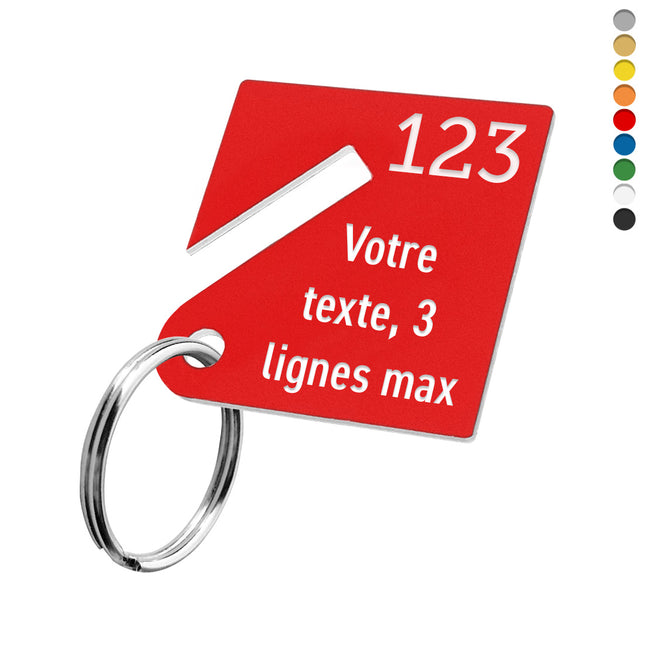 Porte-clés acrylique numéroté avec texte fente - par pièce