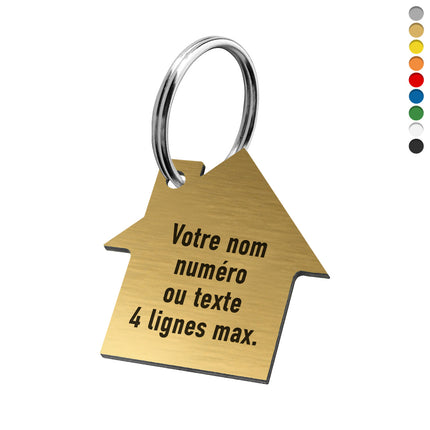 Porte-clés acrylique avec texte maison - par pièce