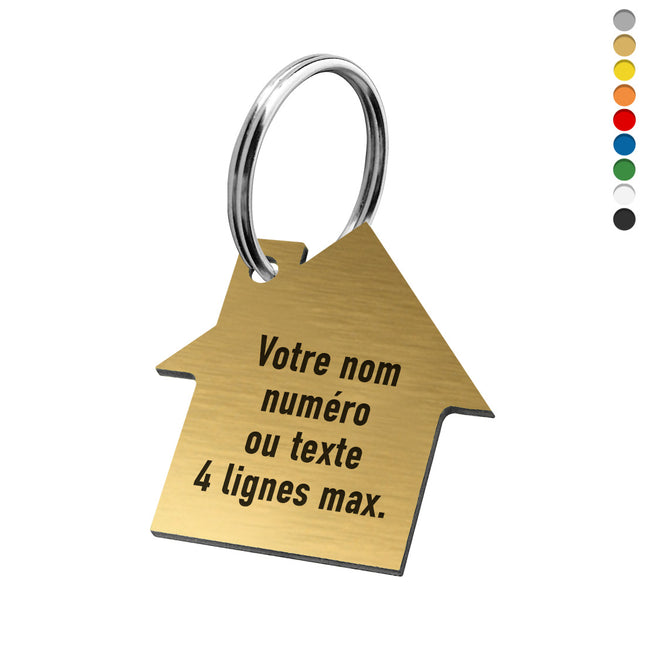 Porte-clés acrylique avec texte maison - par pièce