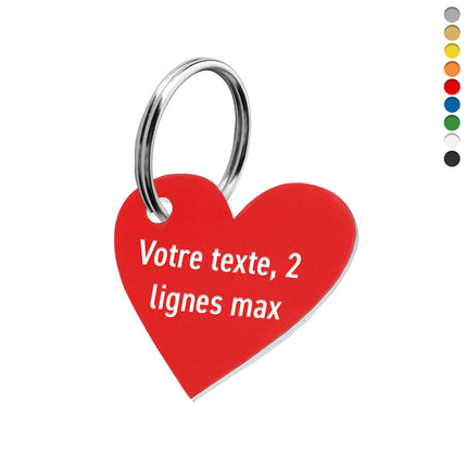 Porte-clés acrylique avec texte cœur - par pièce