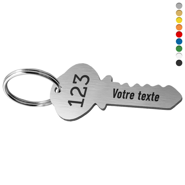 Porte-clés acrylique numéroté avec texte clé - par pièce