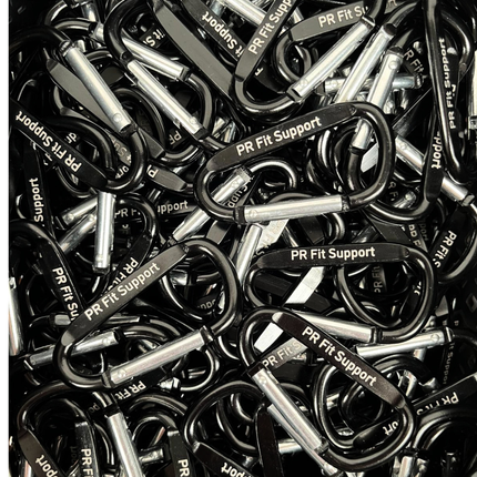 Porte-clés mousqueton noir personnalisé - 60 x 30 mm - par pièce