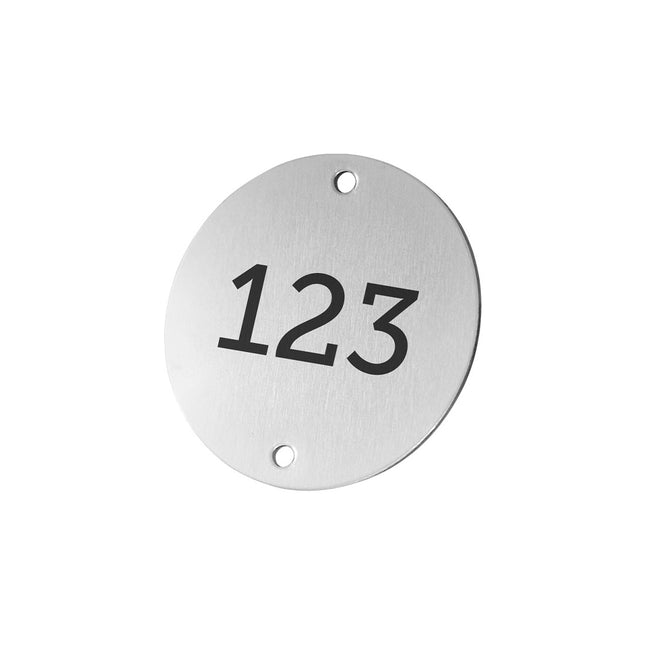 Jeton numéroté en aluminium anodisé - avec trous - Ø50 mm - par pièce