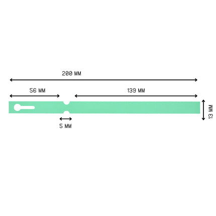 Étiquettes à boucle vertes PVC sur rouleau - 200 x 13 mm - 1000 étiquettes