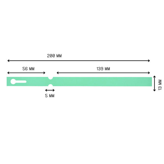 Étiquettes à boucle vertes PVC sur rouleau - 200 x 13 mm - 1000 étiquettes