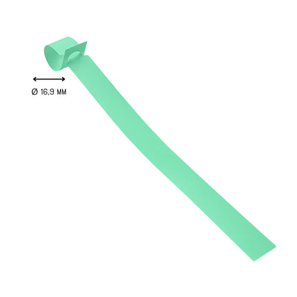Étiquettes à boucle vertes PVC sur rouleau - 200 x 13 mm - 1000 étiquettes