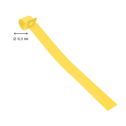 Étiquettes à boucle jaunes PVC sur rouleau - 200 x 13 mm - 1000 étiquettes