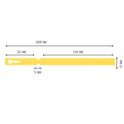 Étiquettes à boucle jaunes PVC sur rouleau - 200 x 13 mm - 1000 étiquettes