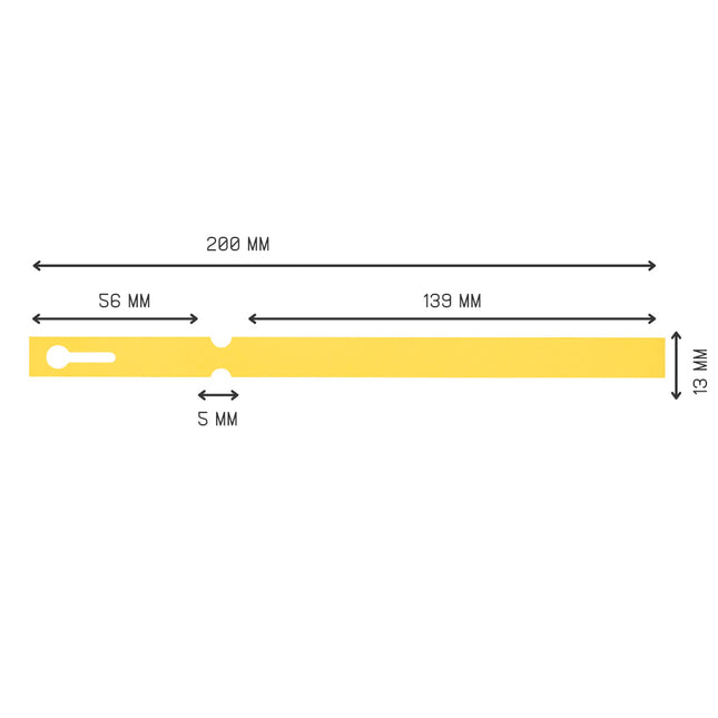 Étiquettes à boucle jaunes PVC sur rouleau - 200 x 13 mm - 1000 étiquettes