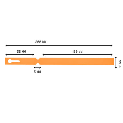 Étiquettes à boucle orange PVC sur rouleau - 200 x 13 mm - 1000 étiquettes