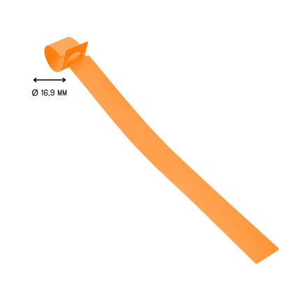 Étiquettes à boucle orange PVC sur rouleau - 200 x 13 mm - 1000 étiquettes