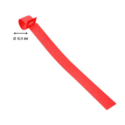 Étiquettes à boucle rouges PVC sur rouleau - 200 x 13 mm - 1000 étiquettes