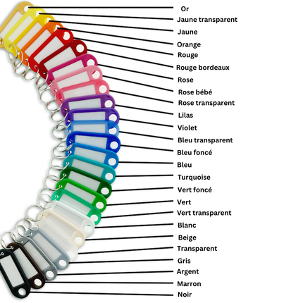 Porte-clés étiquette numéroté R5 - 55 x 22 mm - par pièce