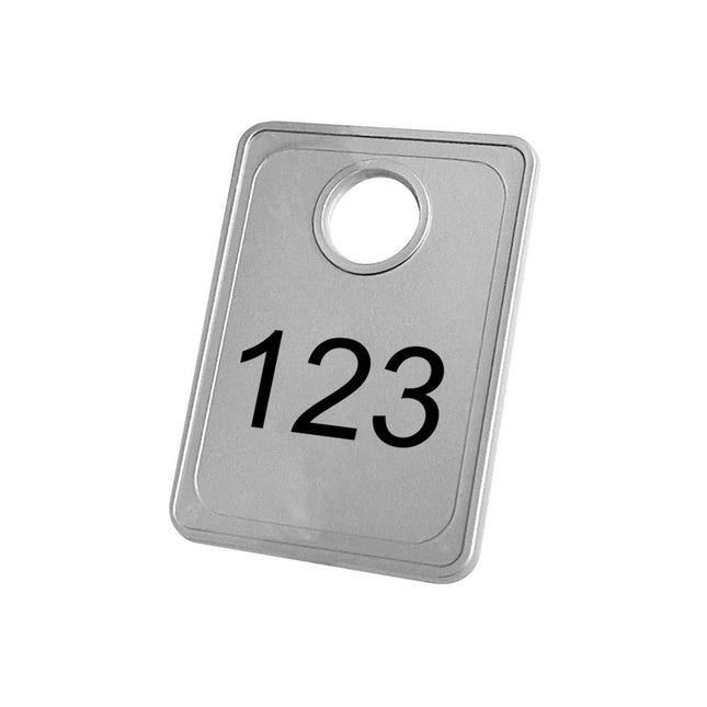 Jeton numéroté rectangle polystyrène - avec trou - 50 x 36 mm - par pièce