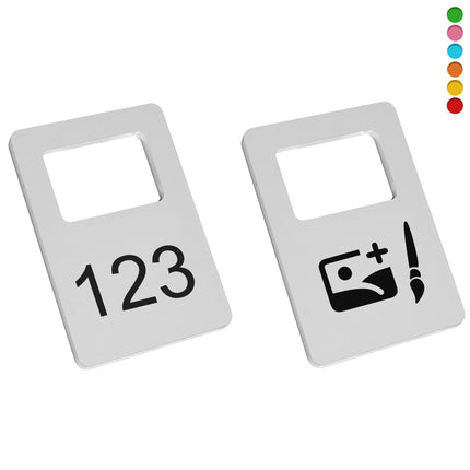 Jeton vestiaire numéroté Mélodie en aluminium 45 x 30 mm personnalisé - par pièce