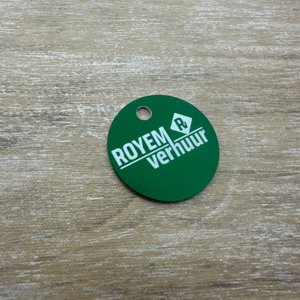 Porte-clés avec logo en aluminium anodisé rond - par pièce