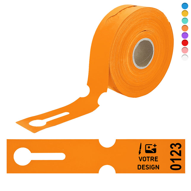Étiquettes à boucle numérotées personnalisées PEHD - 260 x 50 mm - 100 étiquettes