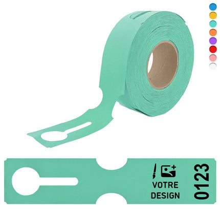 Grandes étiquettes à boucle numérotées personnalisées - 273,5 x 59 mm - 100 étiquettes