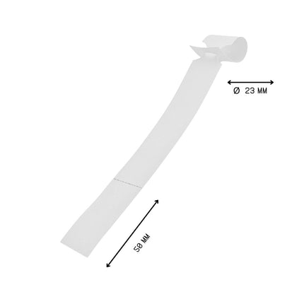 Étiquettes à boucle numérotées blanches avec perforation - 250 x 25 mm - 100 étiquettes sur rouleau