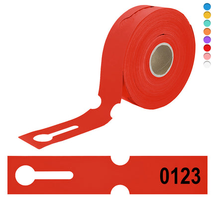 Étiquettes à boucle numérotées PEHD - 260 x 50 mm - 100 étiquettes