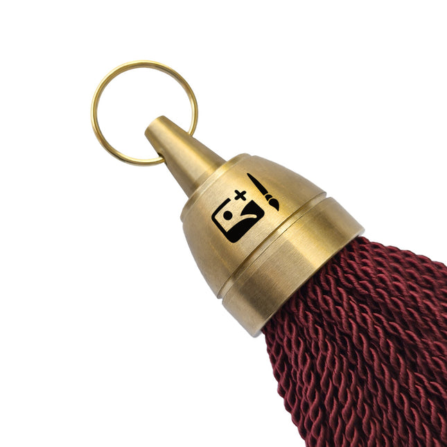 Porte-clés hôtel gravé Philadelphie bordeaux - laiton - 140 mm - par pièce