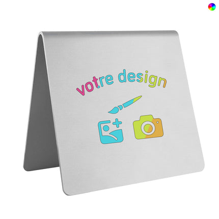 Chevalet de table Joli personnalisé aluminium anodisé - 100 x 100 mm - par pièce
