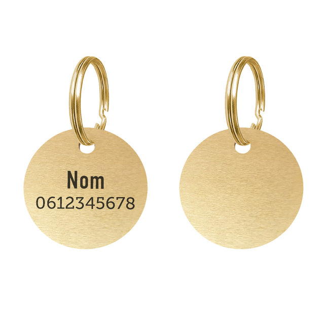 Médaille chien ronde en laiton - Ø30 mm