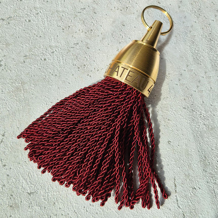 Porte-clés hôtel gravé Philadelphie bordeaux - laiton - 140 mm - par pièce