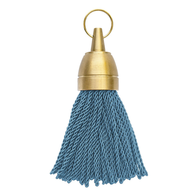 Porte-clés hôtel vierge Philadelphie bleu glacier - laiton - 140 mm - par pièce