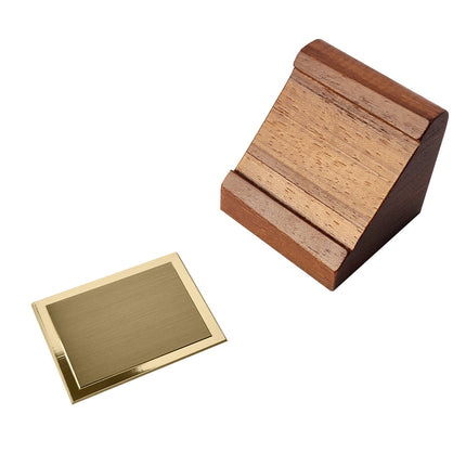 Porte-nom bois Palladium gravé - 54 x 53 mm - par pièce