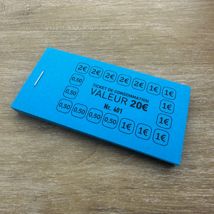 Carnet de tickets de consommation 20 € - 50 tickets