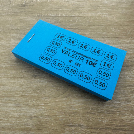 Carnet de tickets de consommation 10 € - 50 tickets