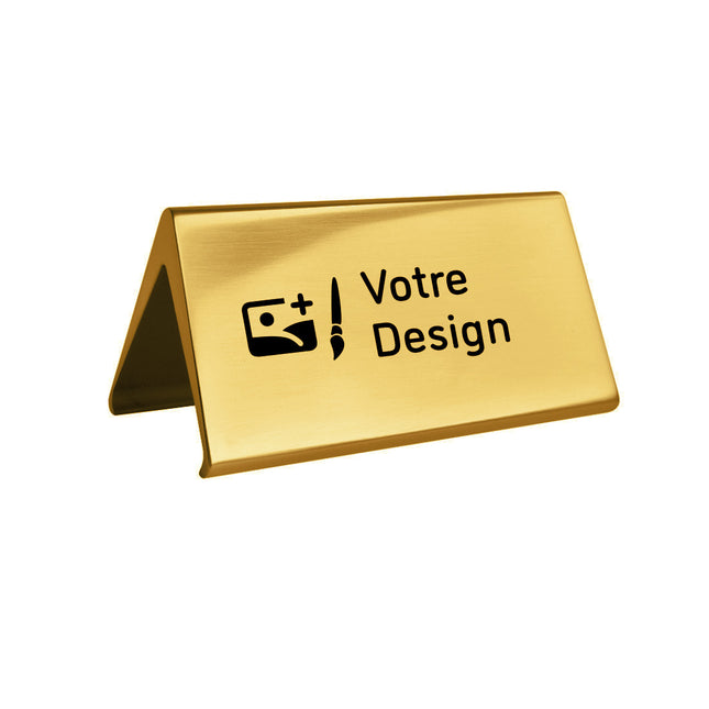 Chevalet de table doré Élégant personnalisé aluminium - 100 x 55 mm - par pièce