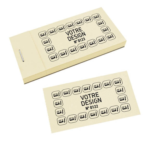 Carnet de tickets de consommation à personnaliser 18 cases - 1000 tickets