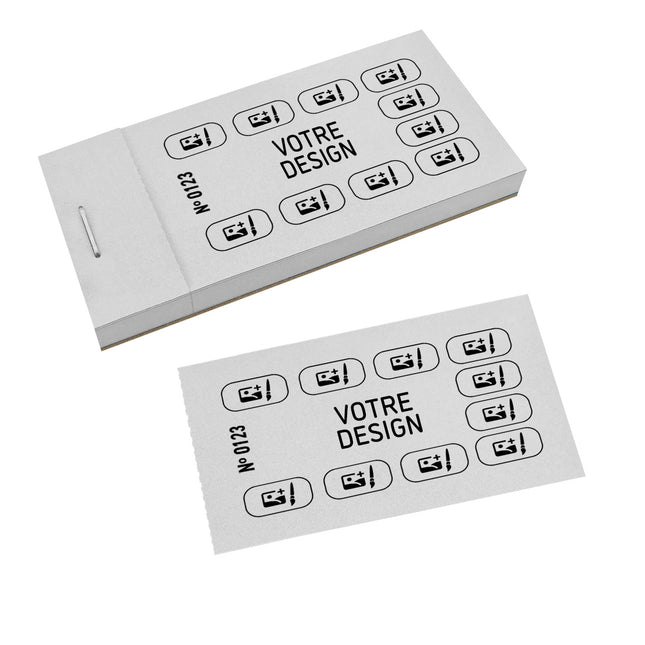 Carnet de tickets de consommation à personnaliser 10 cases - 1000 tickets