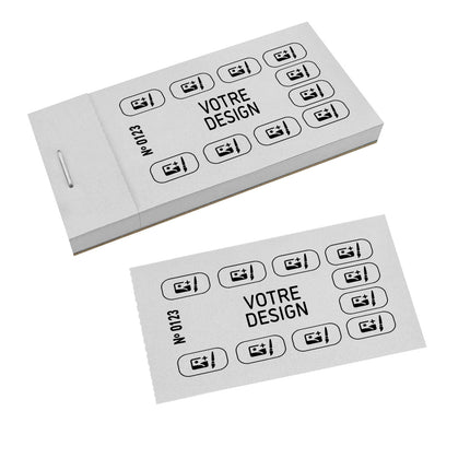 Carnet de tickets de consommation à personnaliser 10 cases - 1000 tickets