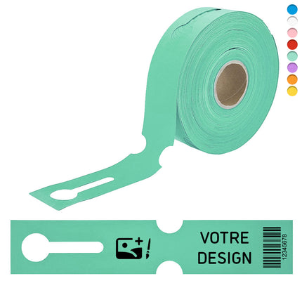 Étiquettes à boucle personnalisées avec code-barres - PEHD - 260 x 50 mm - 100 étiquettes