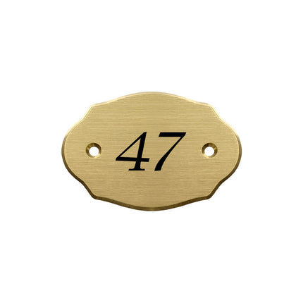 Plaque de porte numérotée en laiton - 75 x 50 mm - par pièce