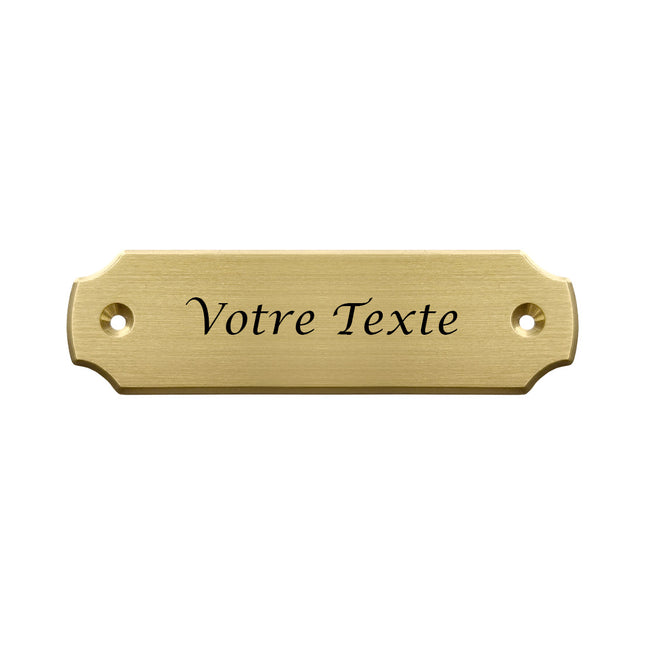 Plaque de porte avec texte en laiton - 100 x 28 mm - par pièce