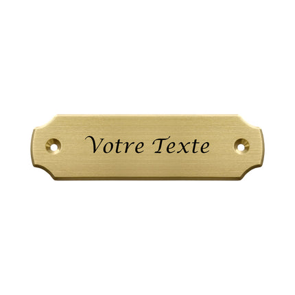 Plaque de porte avec texte en laiton - 100 x 28 mm - par pièce