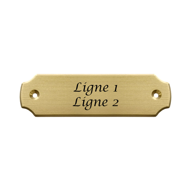 Plaque de porte avec texte en laiton - 100 x 28 mm - par pièce