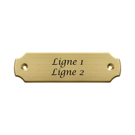 Plaque de porte avec texte en laiton - 100 x 28 mm - par pièce