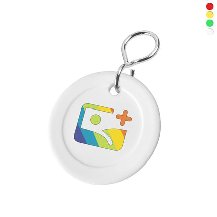 Porte-clés plastique HOLLY avec logo - Ø40 mm - par pièce