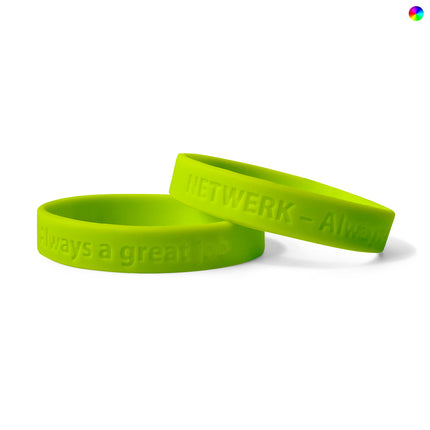 Bracelets en silicone avec propre texte gravé en creux - par pièce