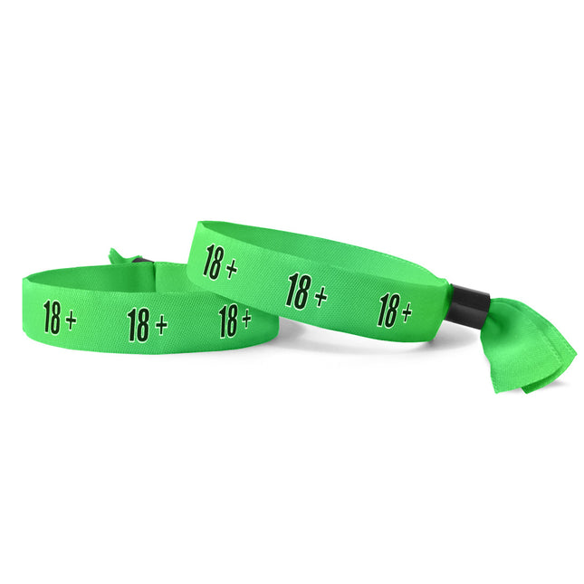 Bracelets verts en tissu 18+ - 100 bracelets