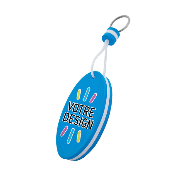 Porte-clés flottant personnalisé bleu - par pièce