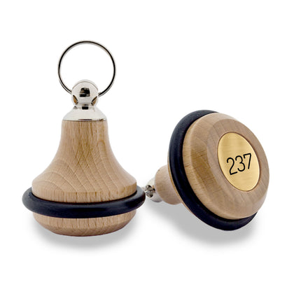 Porte-clés hôtel Belly Wood marron clair - 65 x 38 mm - bois - par pièce