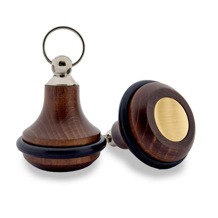 Porte-clés hôtel Belly Wood marron foncé - 65 x 38 mm - bois - par pièce