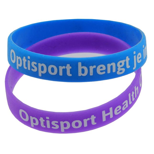 Bracelets en silicone avec propre texte imprimé - par pièce